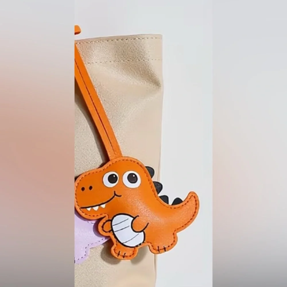 BAG CHARM•Orange Dinosaur- purse, backpack,key accessory- NWT